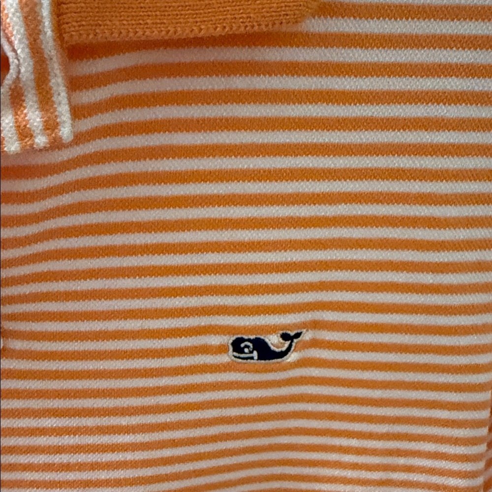 Vineyard Vines boys Polo in Orange and White Stripes youth large - Picture 3 of 3